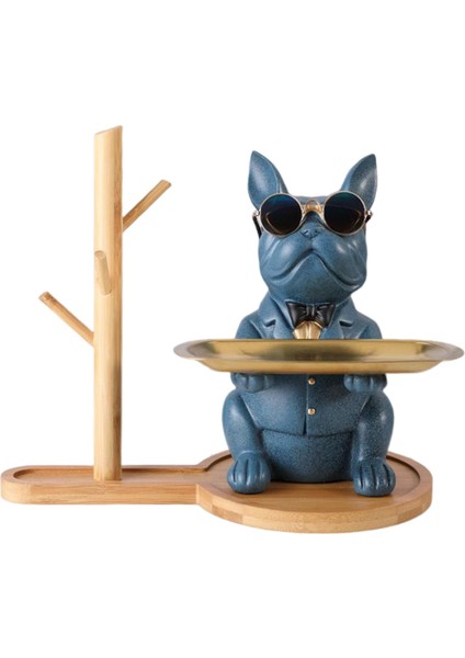 Şık Heykel Heykel Mücevher Anahtarları Tutucu Tepsisi Organizatör Dekor Hediye Mavi (Yurt Dışından)