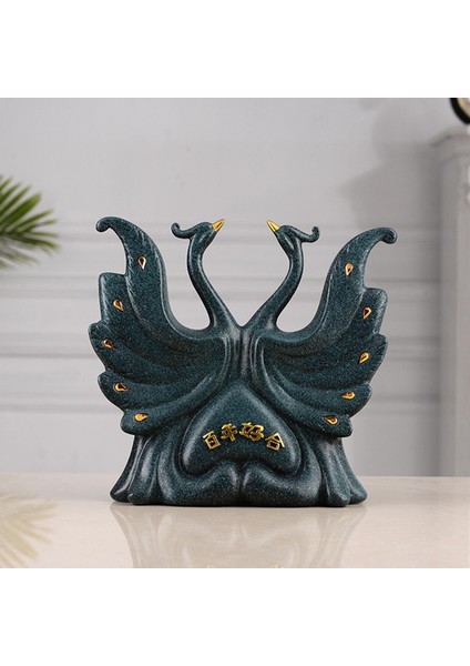 Swan Heykel Reçine Heykelcik Sanat Zanaat Heykeli Masaüstü Ev Oturma Odası Mavisi (Yurt Dışından) fiyatları