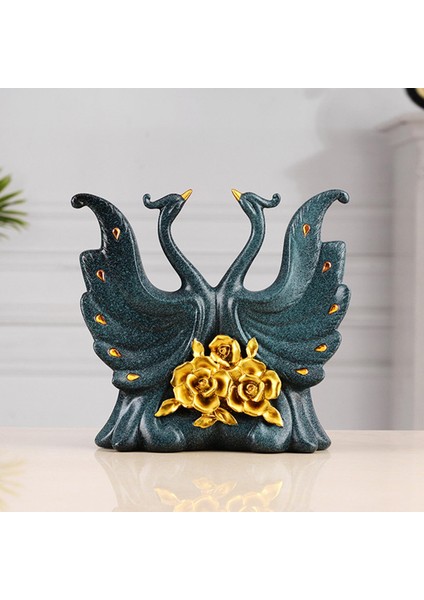 Swan Heykel Reçine Heykelcik Sanat Zanaat Heykeli Masaüstü Ev Oturma Odası Mavisi (Yurt Dışından) modelleri