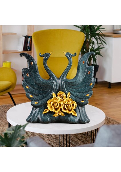 Swan Heykel Reçine Heykelcik Sanat Zanaat Heykeli Masaüstü Ev Oturma Odası Mavisi (Yurt Dışından) fırsatları