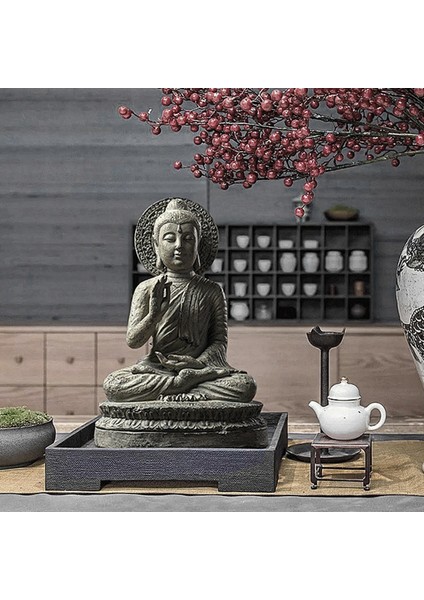 Kısa Taban ile Masa Dekor Süslemesi Için Meditasyon Buda Heykel Figürin Fengshui (Yurt Dışından)