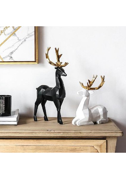 Elk Şekli Heykel Dekoratif Süs Heykel Heykel Sanat Eseri Beyaz (Yurt Dışından) fırsatları