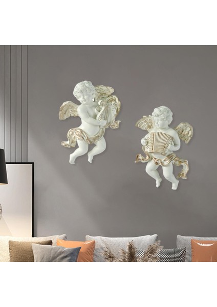 2pcs Ngel Heykel Figürinler Cherub Duvar Heykel Kanatları Dekor Için Dekoratif (Yurt Dışından) fırsatları
