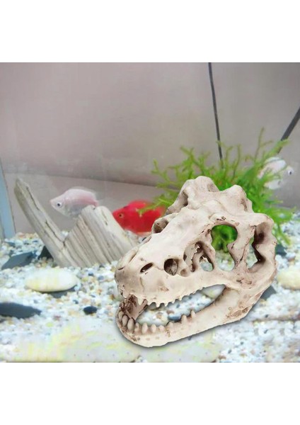Reçine Akvaryum Dinozor Kafatası Dekoru Süs Pet Pet Sürüngen Evi Peyzajı (Yurt Dışından) modelleri