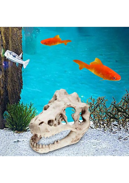 Reçine Akvaryum Dinozor Kafatası Dekoru Süs Pet Pet Sürüngen Evi Peyzajı (Yurt Dışından) fırsatları