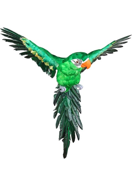 Hayata Benzeyen Yapay Kuş Tüylü Papağan Figürin Ev Bahçe Dekor Yeşil (Yurt Dışından)