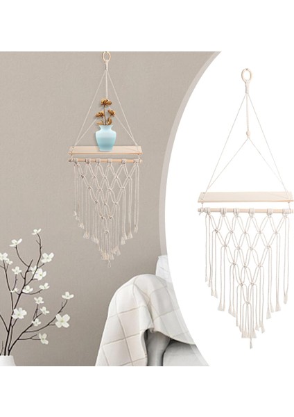 -Bizli Makrome Halılar Raf Ahşap Raflar Dekoratif (Yurt Dışından) indirimleri