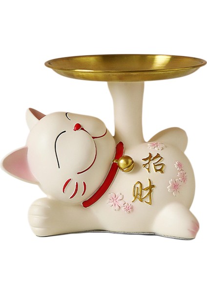 Reçine Şanslı Kedi Heykel Tepsisi Konteyner Tezgah Dekor Süsler Para Bankası Yalan (Yurt Dışından) fiyatları