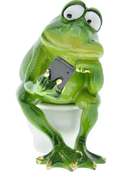 Komik Banyo Kurbağa Heykeli Hayvan Heykeli Ev Ofis Yard El Sanatları Dekor 5.31X 4.72 Inç (Yurt Dışından)