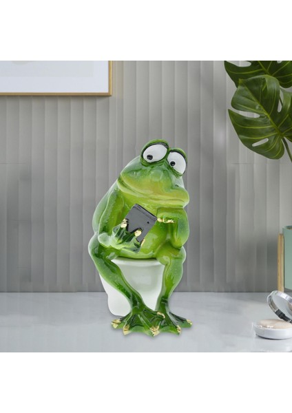 Komik Banyo Kurbağa Heykeli Hayvan Heykeli Ev Ofis Yard El Sanatları Dekor 5.31X 4.72 Inç (Yurt Dışından) modelleri