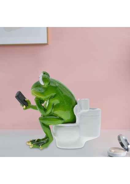 Komik Banyo Kurbağa Heykeli Hayvan Heykeli Ev Ofis Yard El Sanatları Dekor 5.31X 4.72 Inç (Yurt Dışından) fırsatları