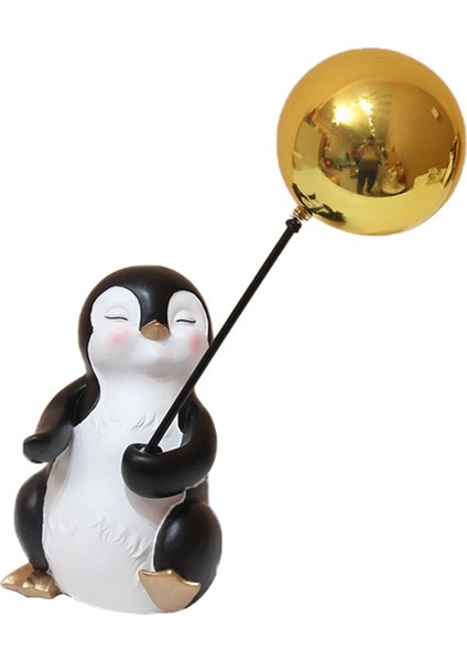 Reçine Penguen Heykel Anahtarları Masa Saatleri Için Depolama, Takı, Ruj Raf Balonu (Yurt Dışından)