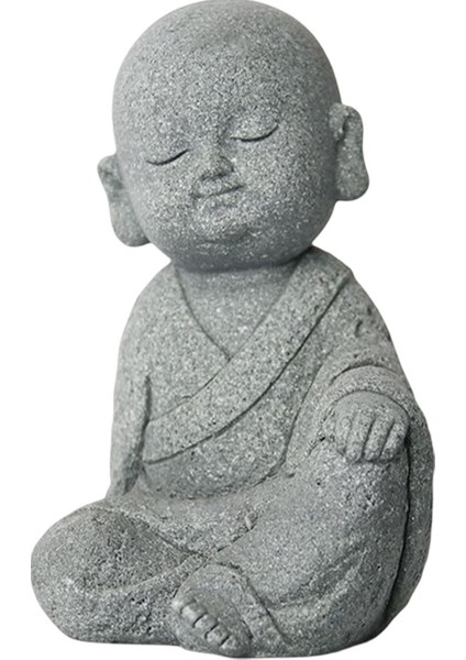 Tiny Buddha Monk Heykeli Figürin Süsler Araba Gösterge Tablosu Dekor Hediyeleri Tek El Bacakta (Yurt Dışından)