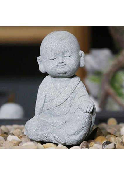 Tiny Buddha Monk Heykeli Figürin Süsler Araba Gösterge Tablosu Dekor Hediyeleri Tek El Bacakta (Yurt Dışından) modelleri