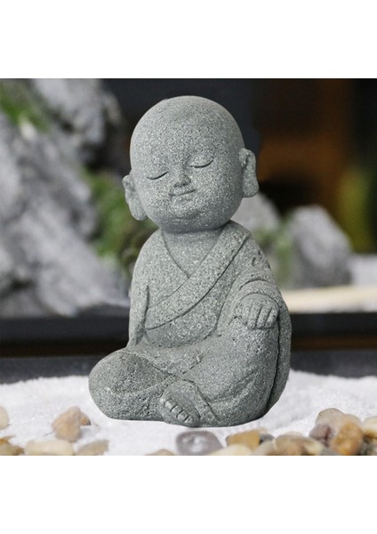 Tiny Buddha Monk Heykeli Figürin Süsler Araba Gösterge Tablosu Dekor Hediyeleri Tek El Bacakta (Yurt Dışından) fırsatları