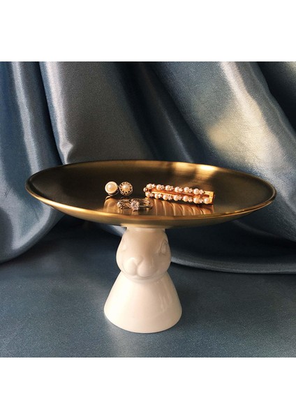 Tavşan Figürin Sundurmalar Anahtar Organizatör Tepsi Takı Metal Tutucu Dekor 10.24X4.72INCH (Yurt Dışından)