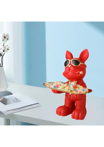 Colaxi Figüre Sundries Tutucu Köpek Heykeli Giriş Yolu Organizatör Tepsisi Kırmızı (Yurt Dışından) modelleri