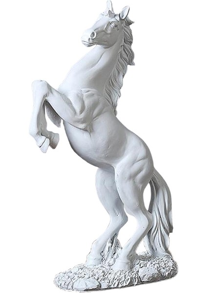 Reçine Heykeli Reçine Atlama Stallion Heykel Ev Dekoru Beyaz (Yurt Dışından)