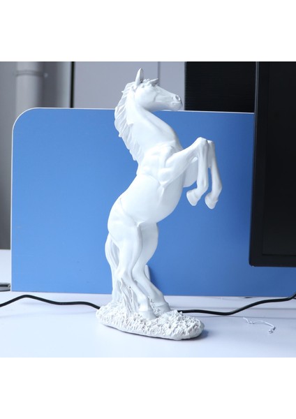 Reçine Heykeli Reçine Atlama Stallion Heykel Ev Dekoru Beyaz (Yurt Dışından) modelleri