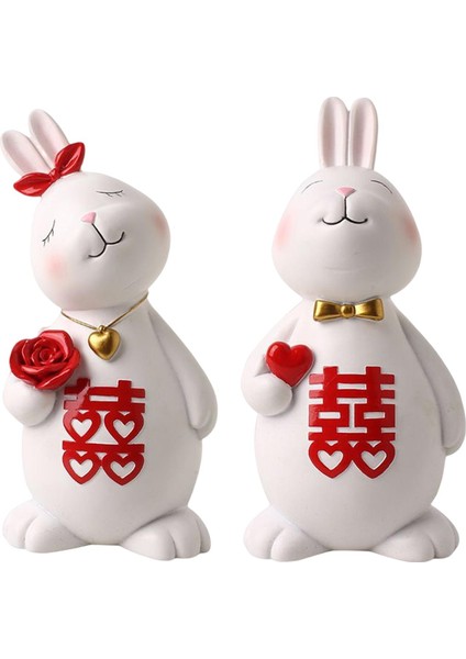 Şık Çift Tavşan Süs Heykel Heykel Heykel Ev Ofis Dekorasyonu (Yurt Dışından) fiyatları