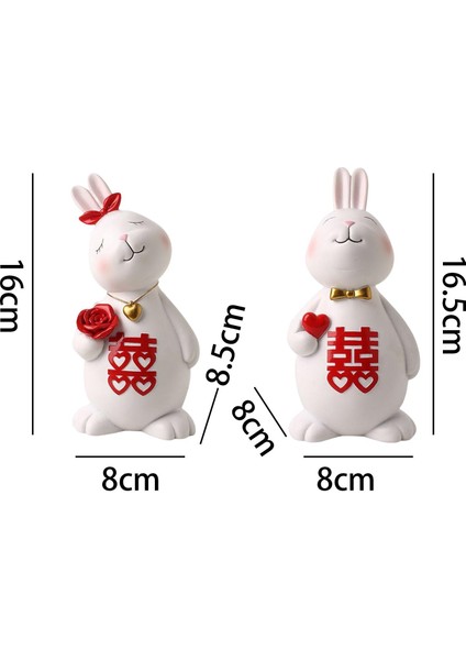 Şık Çift Tavşan Süs Heykel Heykel Heykel Ev Ofis Dekorasyonu (Yurt Dışından) fırsatları