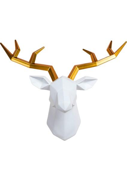 Reçine Heykel Figürinler Heykel Boynuzlar Yemek Odası Geyik Baş Duvar Dekoru (Yurt Dışından)