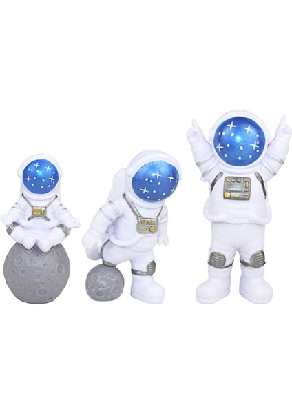 3 Adet Pvc Astronot Heykel Süsleri Masa Tv Raf Tatili Hediyeleri Mavi (Yurt Dışından) fiyatları