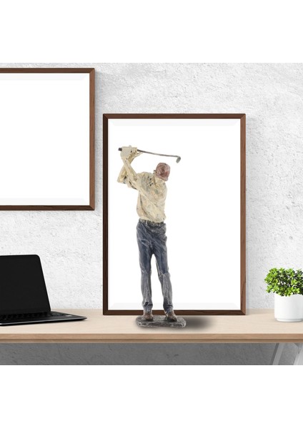 Reçine Man Golfçü Heykel El Sanatları Heykel Spor Sanat Dekorasyon Hediyesi B (Yurt Dışından) modelleri