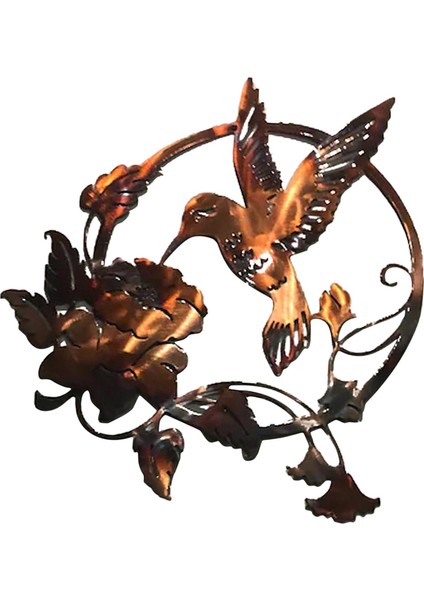 Kuş Metal Duvar Sanat Dekor Bahçe Heykelleri Siluet Duvar Heykelleri Altın Asılı (Yurt Dışından)
