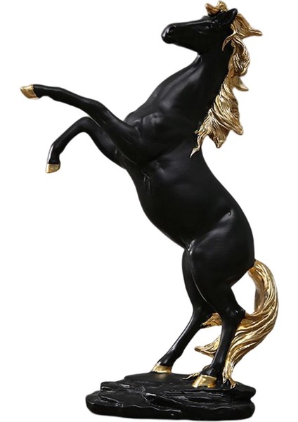 At Heykeli Figürinler Fengshui Mobilya Masaüstü Dekor Siyah Için Koleksiyon (Yurt Dışından)