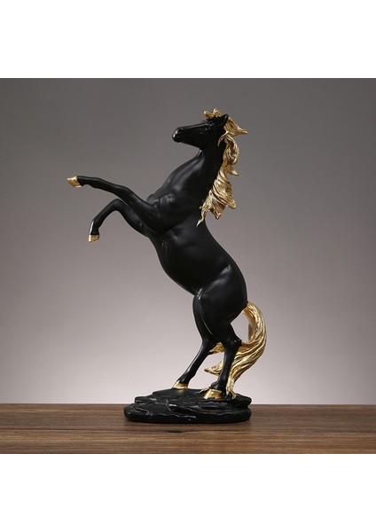 At Heykeli Figürinler Fengshui Mobilya Masaüstü Dekor Siyah Için Koleksiyon (Yurt Dışından) modelleri