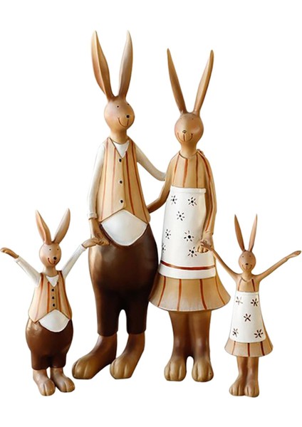 Art Family Tavşan Heykel Süsleme Çift Retro Heykel Heykel El Sanatları (Yurt Dışından) fiyatları