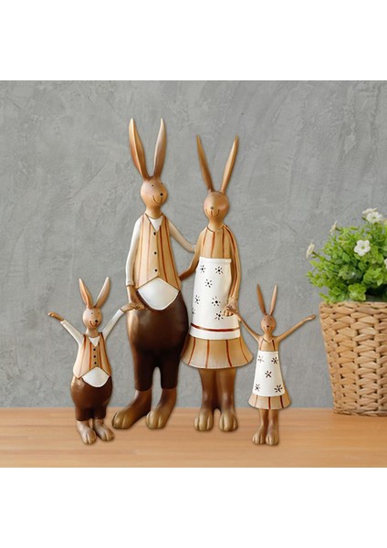 Art Family Tavşan Heykel Süsleme Çift Retro Heykel Heykel El Sanatları (Yurt Dışından) modelleri
