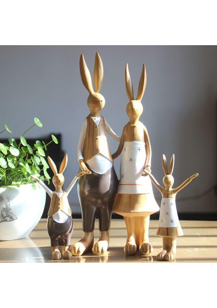 Art Family Tavşan Heykel Süsleme Çift Retro Heykel Heykel El Sanatları (Yurt Dışından) indirimleri