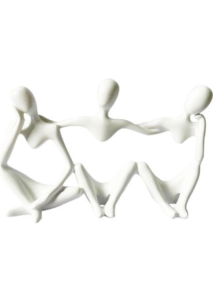 Thinker Reçine Heykelleri Koleksiyon Heykel El Sanatları Ofis Mağazası Süslemeleri Beyaz (Yurt Dışından)