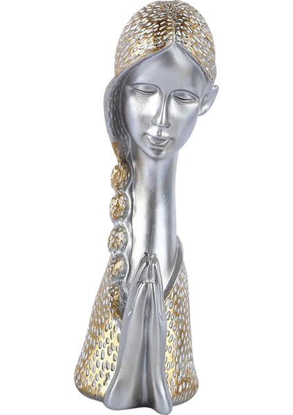 Homil Yarım Uzunlukta Kız Heykel Figürinler Dekorasyon Ev Ofisi Altın (Yurt Dışından) modelleri