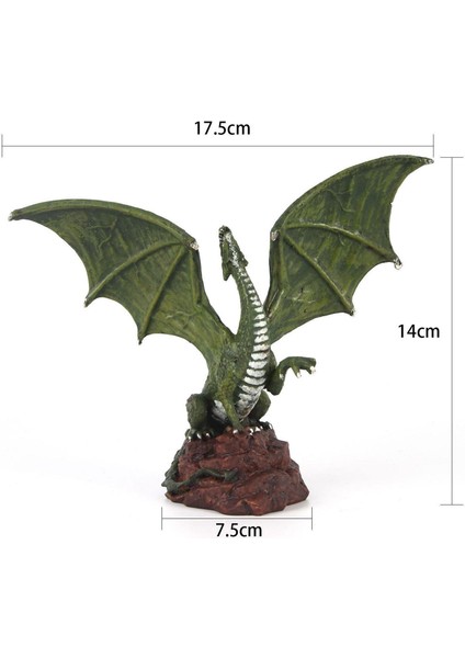 Retro Yeşil Ejderha Figürin Modeli Heykel Ofis Odası Dekor Zanaat 5.5 '' (Yurt Dışından) modelleri