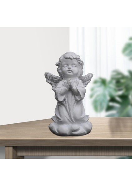 Reçine Melek Figürin Beyaz Heykeli Bahçe Masaüstü Süsler Dua Ediyor (Yurt Dışından) fırsatları