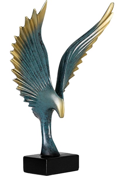Sanat Reçine Kanat Heykeli Ana Sayfa Figürinler Tablet Dekoratif Süsler El Sanatları Mavi (Yurt Dışından)