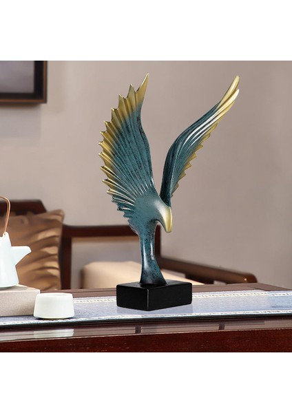 Sanat Reçine Kanat Heykeli Ana Sayfa Figürinler Tablet Dekoratif Süsler El Sanatları Mavi (Yurt Dışından) indirimleri