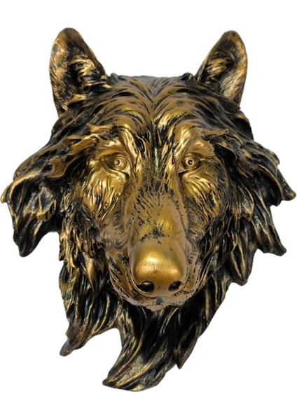 Gerçekçi 3D Hayvan Head Statue Büst Heykel Heykel Çubuğu Dekor Süsü 20.5X13.5X25CM (Yurt Dışından)