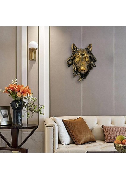 Gerçekçi 3D Hayvan Head Statue Büst Heykel Heykel Çubuğu Dekor Süsü 20.5X13.5X25CM (Yurt Dışından) modelleri