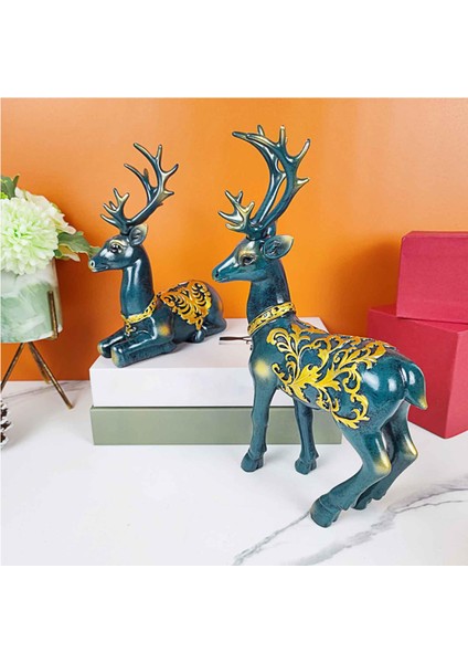 2x Nordic Noel Ren Geyiği Figürinler Tv Dolabı Için El Sanatları (Yurt Dışından) modelleri