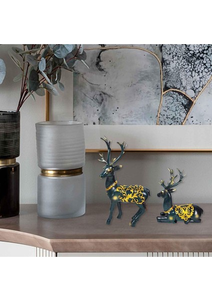 2x Nordic Noel Ren Geyiği Figürinler Tv Dolabı Için El Sanatları (Yurt Dışından) fırsatları