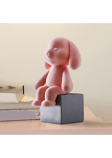 Tavşan Figürin Tavşan Figürü Reçine Heykeli Kitaplık Masaüstü Ev Dekoru Pembe Oturma Sandalyeye Otur (Yurt Dışından) indirimleri