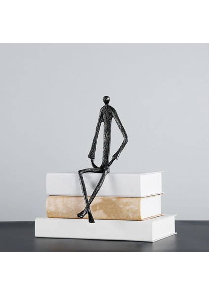 Nordic Insan Heykelcik Metal Heykeli Ev Kitaplık Masası Dekor A 8X10X29CM Için (Yurt Dışından)
