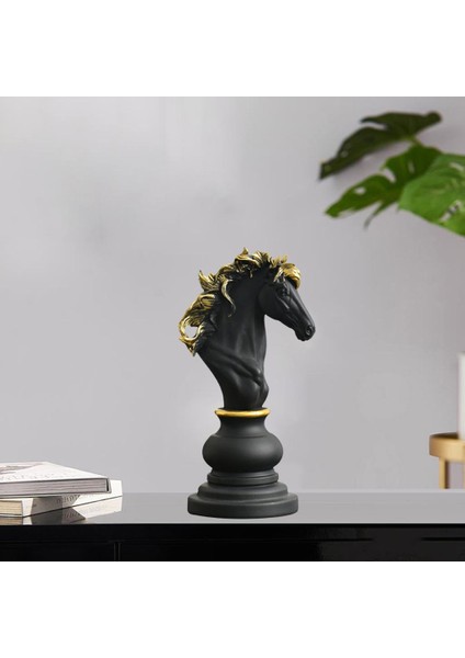 2xinternational Satranç Heykel Süsleri Heykelcik Fotoğrafları Kara Şövalye 2 Adet (Yurt Dışından) indirimleri