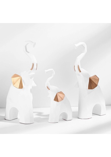 3 Adet Nordic Style Fil Heykelleri Dolap Yatak Odası Otel Beyaz Için Heykelcik (Yurt Dışından) modelleri