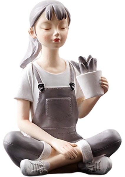 Kız Heykel Heykel Kızlık Süsü Heykel Yatak Odası Ev Dekorasyonu 11X9X15CM (Yurt Dışından)