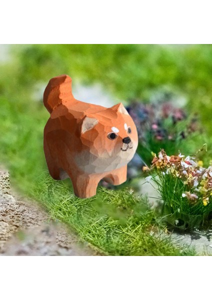 Sevimli Köpek Heykeli Ahşap Heykelcik Hayvan Heykel Dekor Ofis Süslemesi (Yurt Dışından) fırsatları